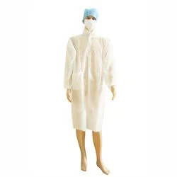 White Isolation Gown in Safety Clothing PP Coverall Gowns Disposable Isolation Gown