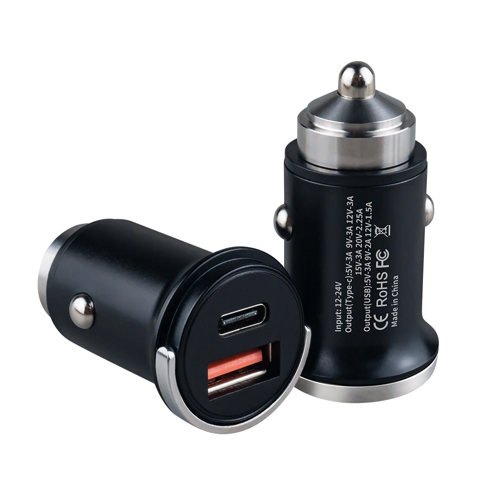 Pd+QC3.0 Dual Port USB Mini Fast Charging Car Charger