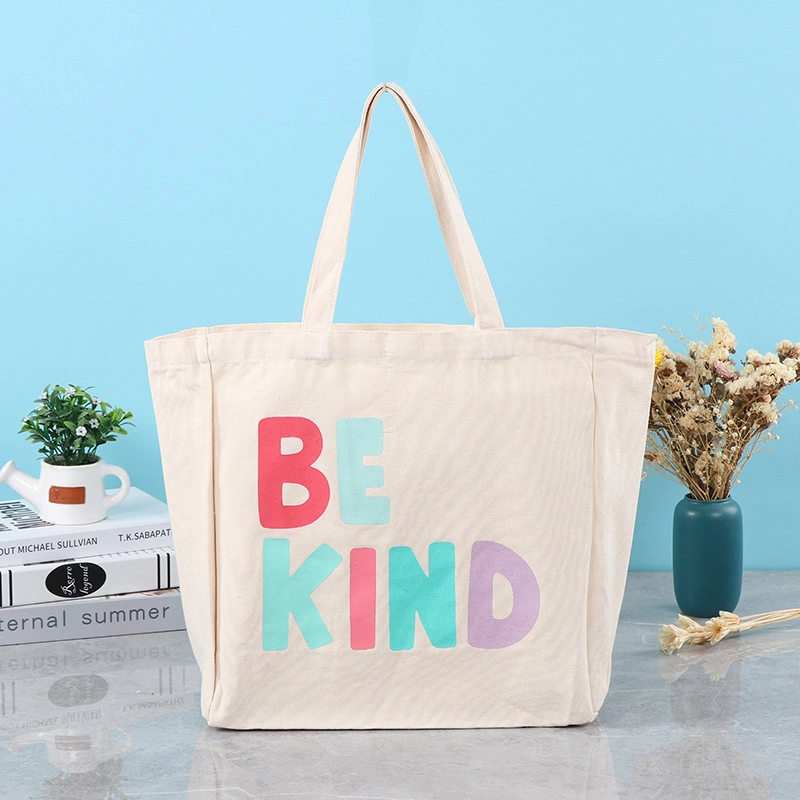 Customized Printed Wholesale/Supplier Outdoor Daily Pure Color Fashion Durable Reusable Eco-Friendly Shopping Gift Beach Organic Natural Fabric Canvas Cotton Tote Bag