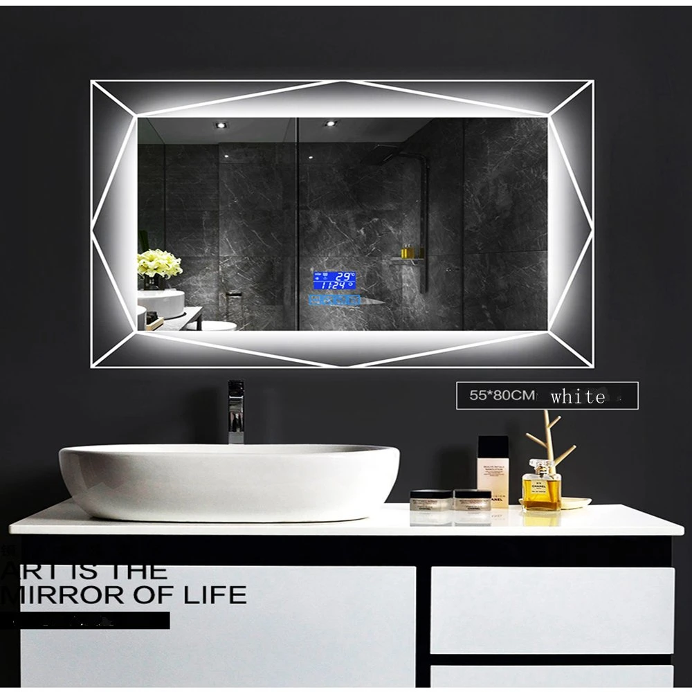 Double Home Decoration LED Wall Silver Bathroom Furniture Vanity Mirror