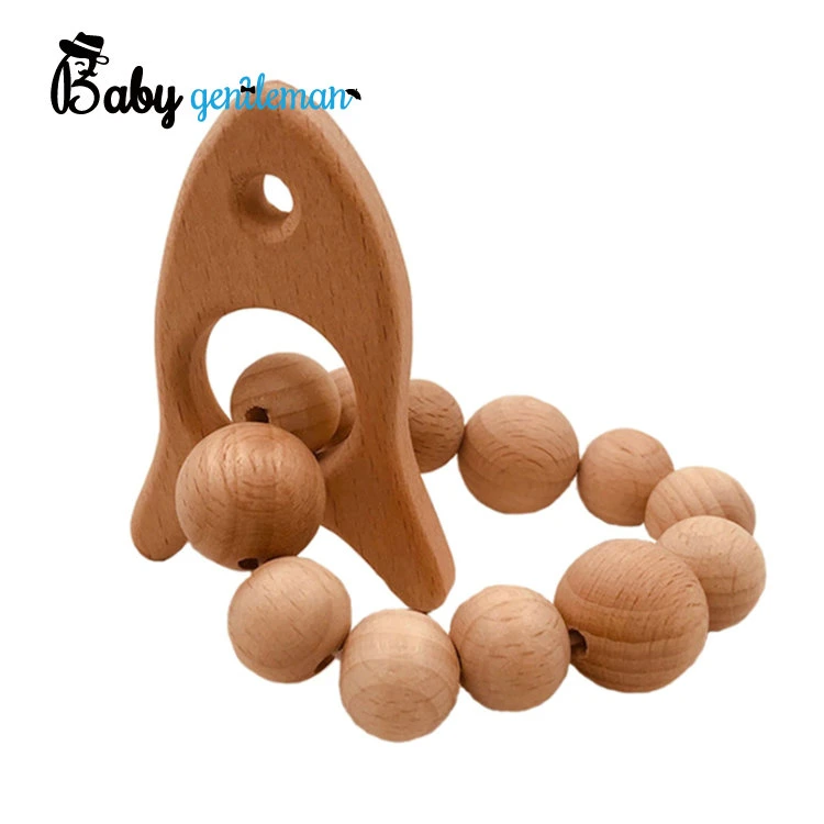 Best Design Fish Shape Wooden Beads Teething Bracelet for Baby Z08189K