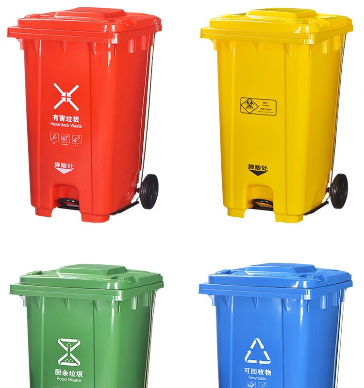 Poubelle en plastique 120 L/240 L/360 L/480 L/660L/800 L pour déchets ménagers poubelle extérieure