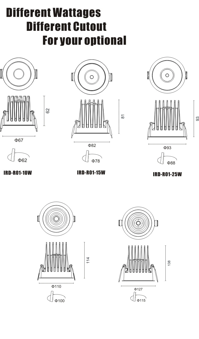 LED Down Light Patent Design LED Downlight for Popular in Europe Marketing LED Downlight