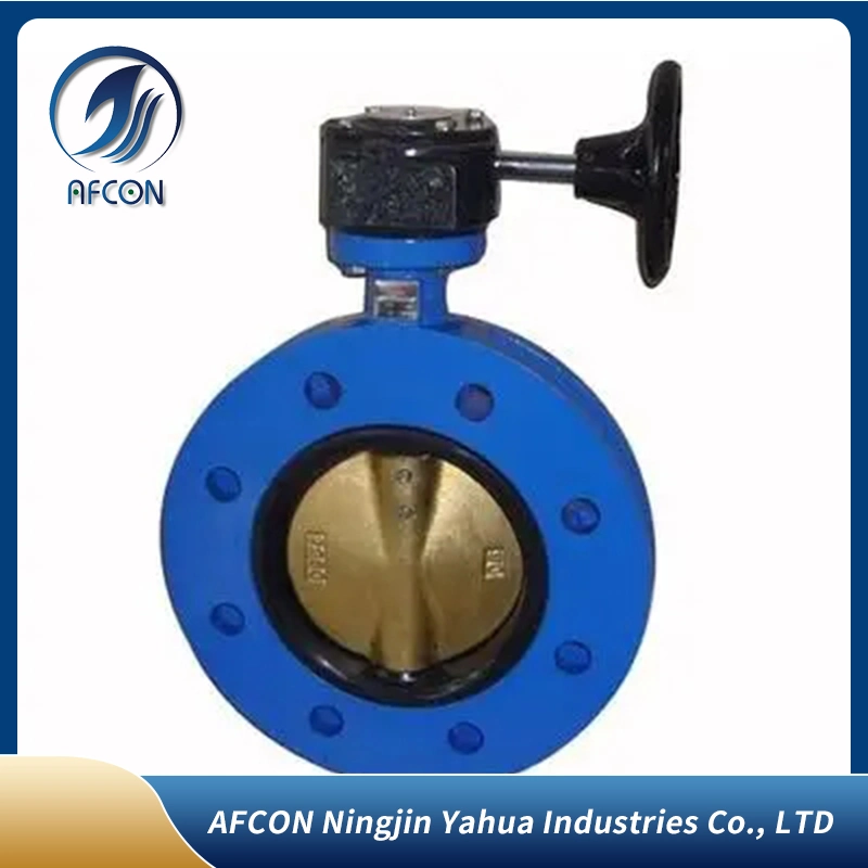 DN100 Pn16 4 Inch Worm Wheel Cast Steel Soft Sealing Flange Butterfly Valve