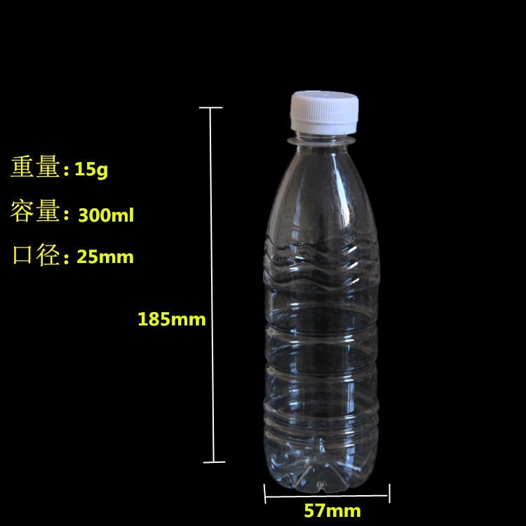 PET Beverage Verpackung Transparente Mineralwasserflasche 300ml Plastikflasche