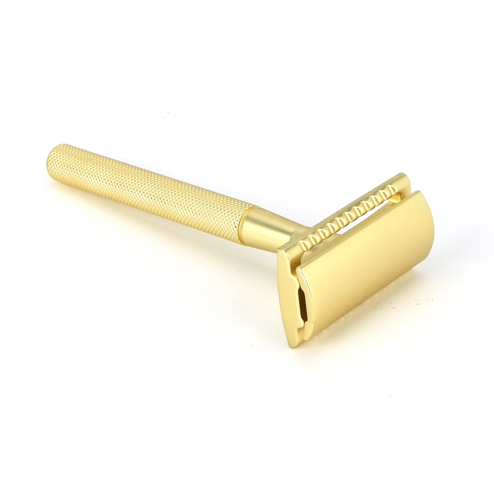 New Golden Color Customized Packaging Brass Handle Classic Design Metal Shaver Wet Shaver Safety Razor