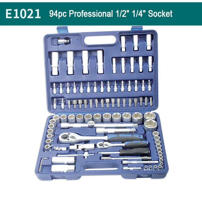 OEM Manufacturer Provide Automotive Tool 94 PCS Allen Key Ratchet Socket Set 1/2" 1/4" Tools for Car Repair