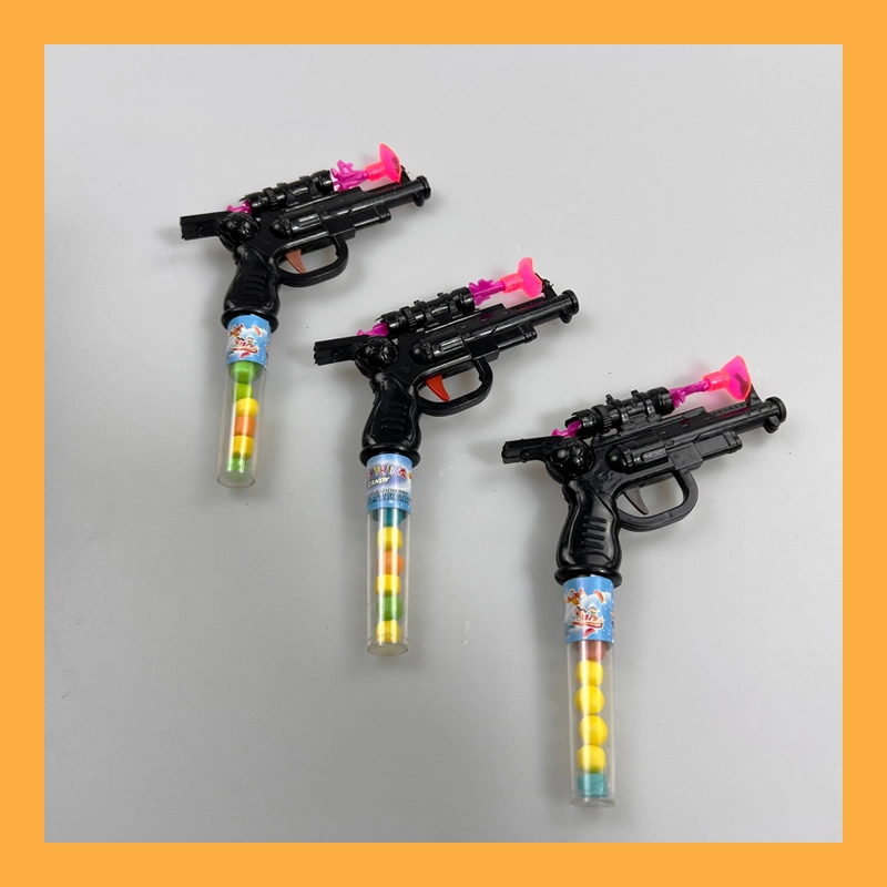 Niños Pistol de juguete favorito con silbato y sabor a Frutas de colores Candy duro