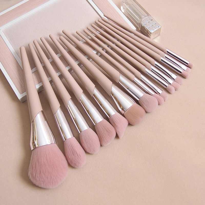 15pcs/Set Pinceles maquillaje cosmético conjunto Champagne la belleza de la fundación de la herramienta de mezcla de polvo de colorete Eyeshadow Brush Kabuki componen