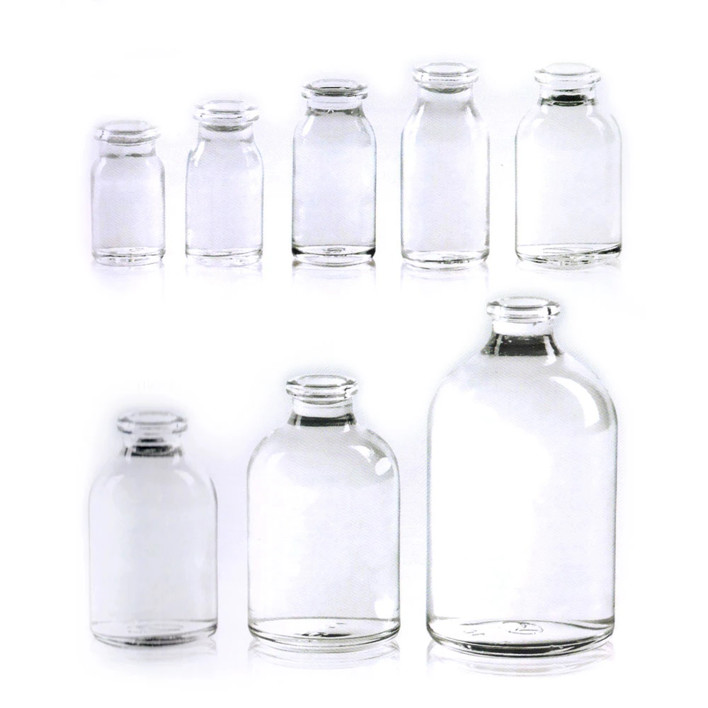 10ml 20ml 30ml 50ml 100ml Crimp Neck Moulded Clear Glass Bottle for Antibiotics