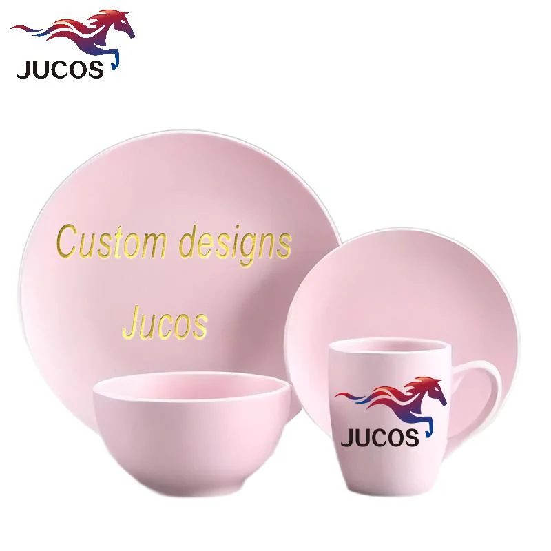 Conjuntos de cena de cerámica al por mayor con diseños de color personalizados Logo Empaque para el hogar Promoción Regalos recuerdos Artículos para el hogar