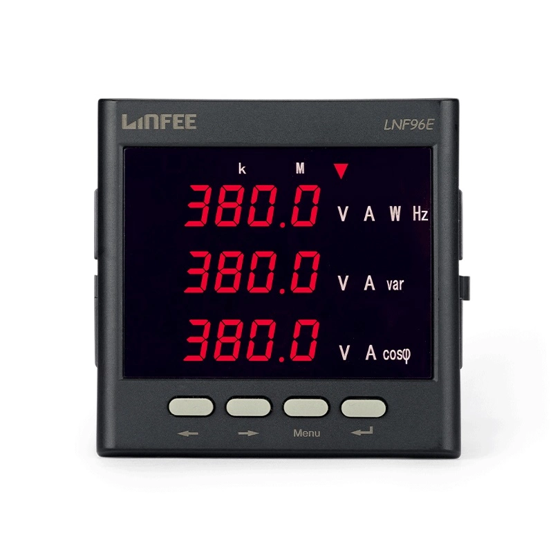 Panel Mounted LED Ammeter Voltmeter RS485 Communication Three Phase Multifunction Power Meter