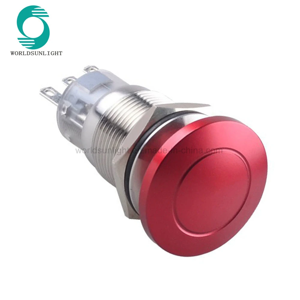 High quality/High cost performance  19mm 1no1nc 12V Circular Colorful Light Locking Metal Stainless Steel Pushbutton Switch