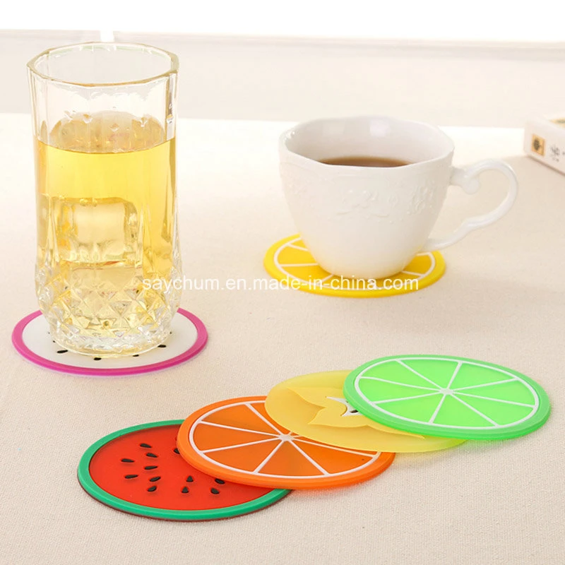 Fruit Coaster Silicone Tea Cup Drinks Holder Mat Placemat Pads