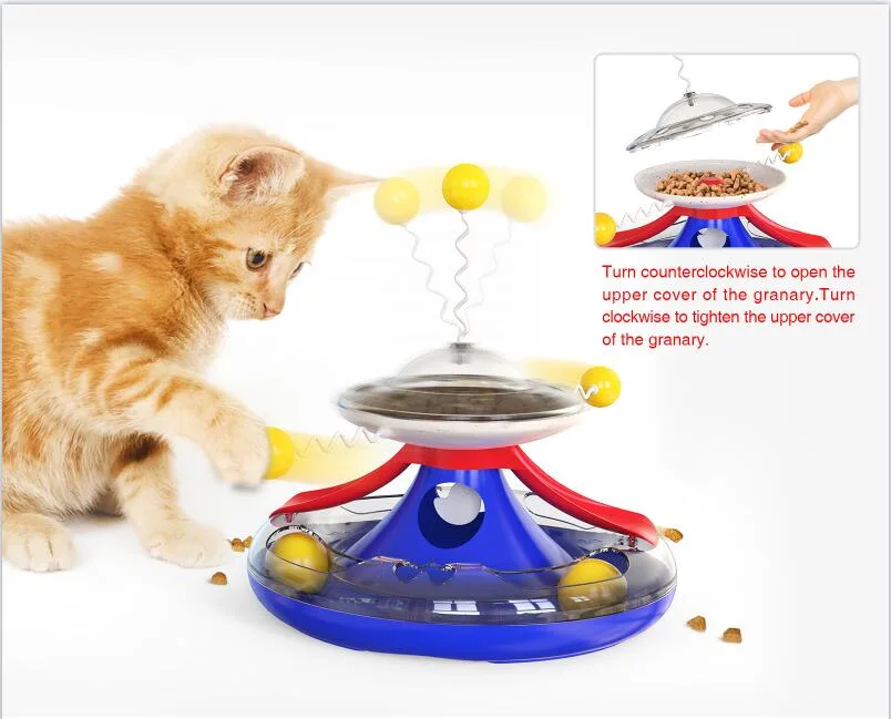 Roly-Poly Toy Track Cat Food Leakage Tease Cat Turntable Ball Toys