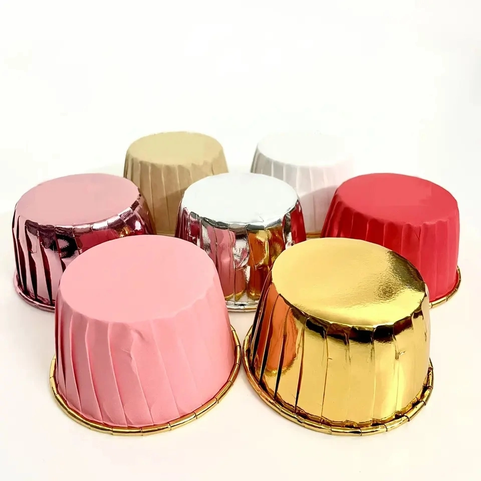 Cake Baking Aluminum Foil Insulation Cup, Dessert Chocolate Cupcake Packaging Paper Bowl Wholesale Food Grade Disposable Cup
