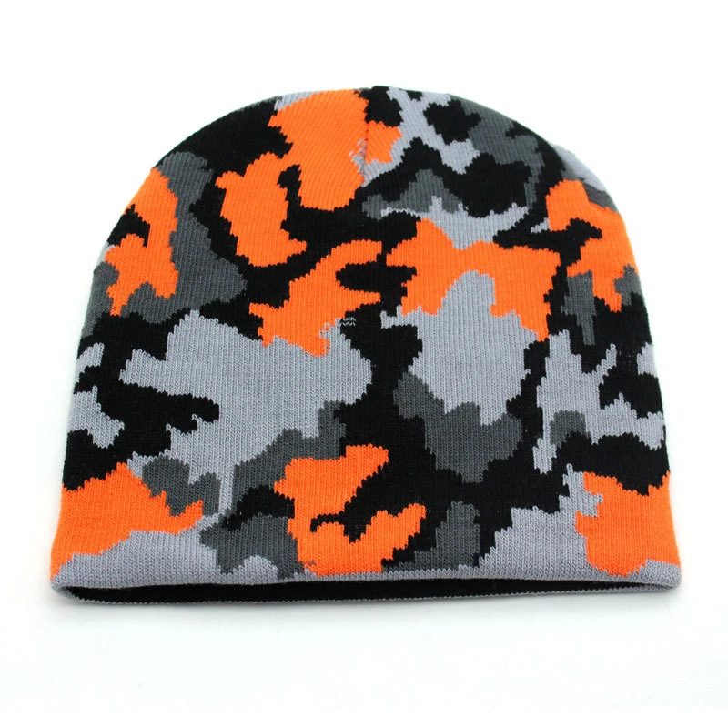 Customized Unisex Camo Overall Jacquard Knitting Beanie Hat