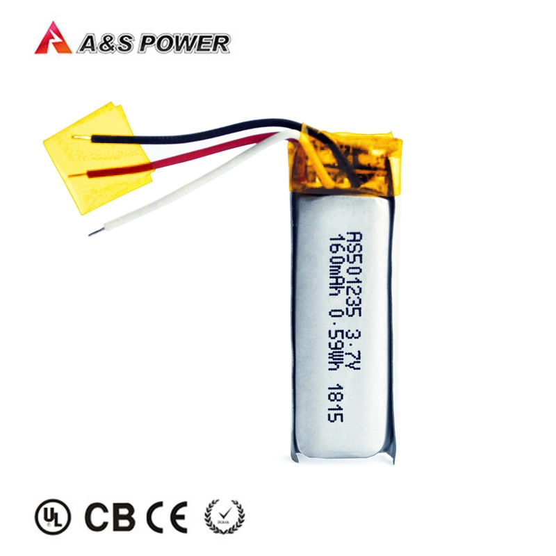 Hot Selling 501235 3,7V 160mAh Digital Batterien Lithium-Zellen mit Kc, UN38,3 zugelassen