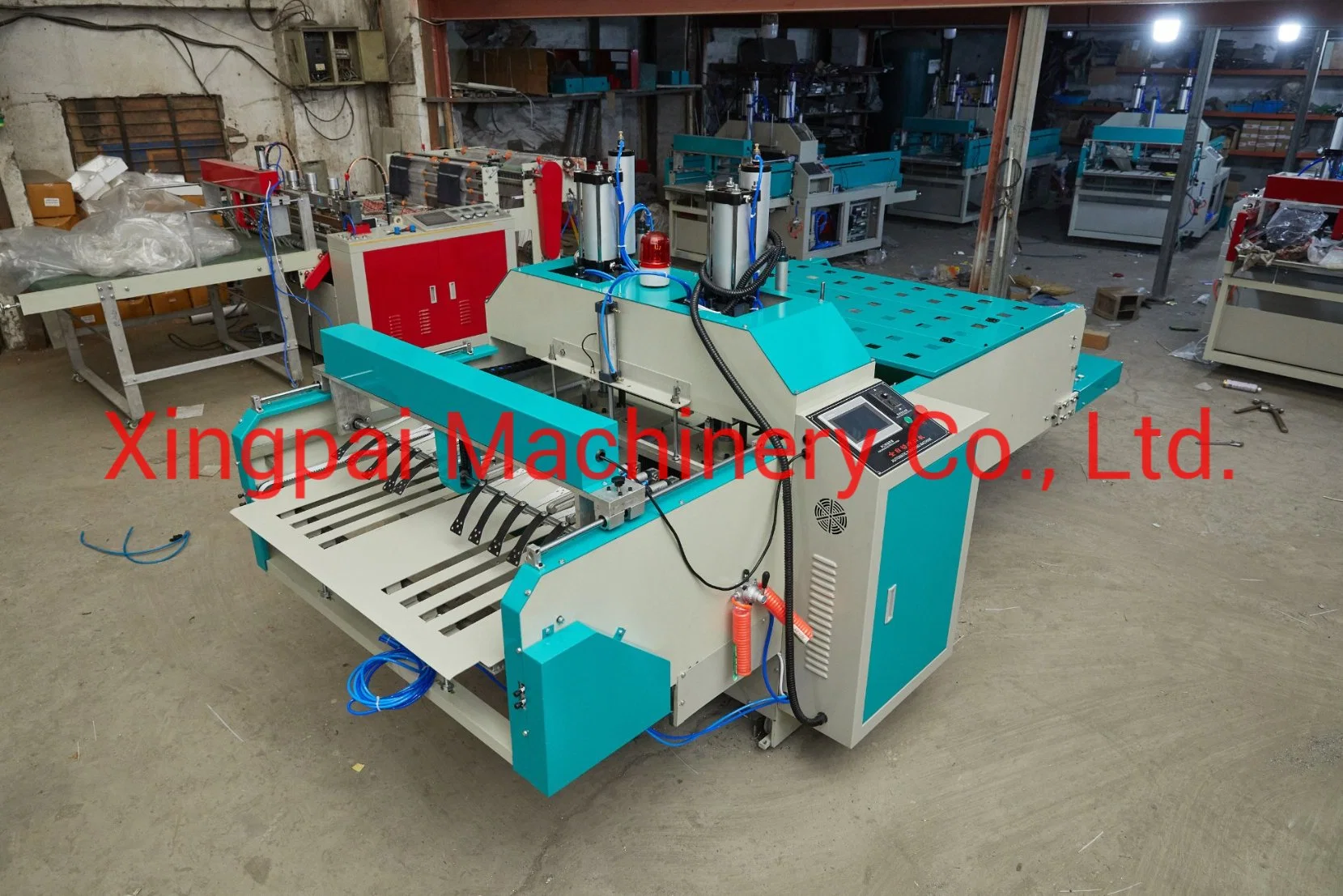 Four Line Plastic T-Shirt Garbage Bag Bottom Sealing Machine Flat Nylon Bag Making Machinery with Auto Puncher