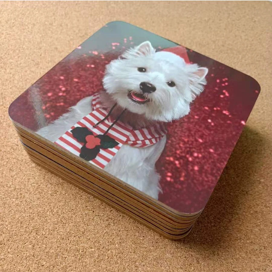Hardboard Cork Backed Cup Coaster for Christmas Decoration