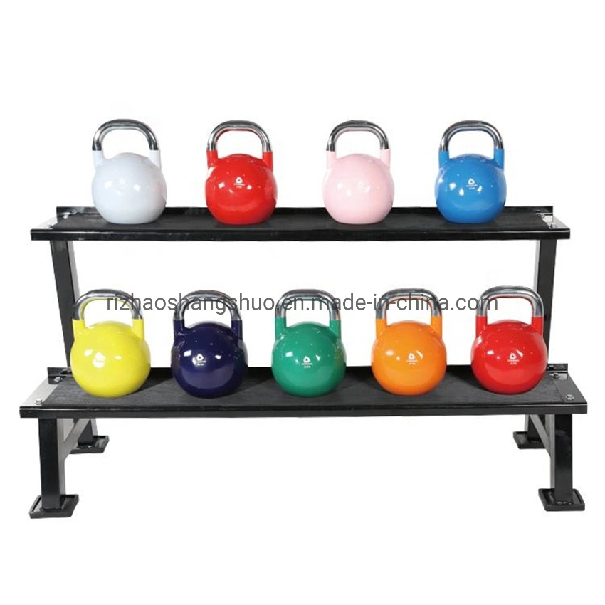 Commercial horizontal Kettlebell équipement de fitness Body Building Accessoires de gym 2 Étagères de rangement Kettlebell