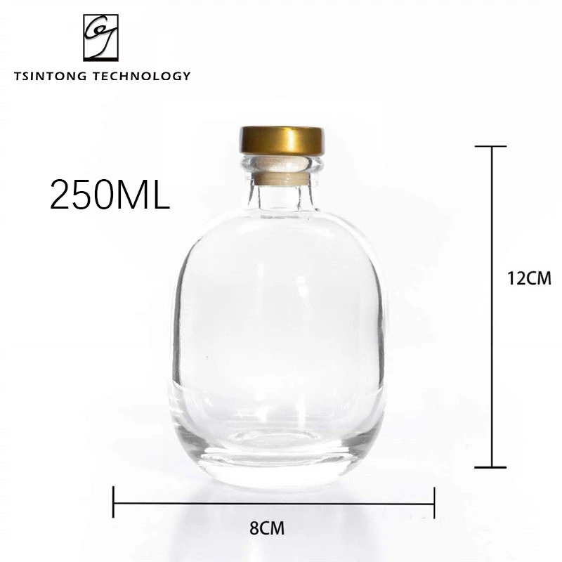 In Stock Wholesale 250ml 500ml Empty Storage Bottle Frosted Clear Glass Fruit Wine Liquor Bottles with Cork