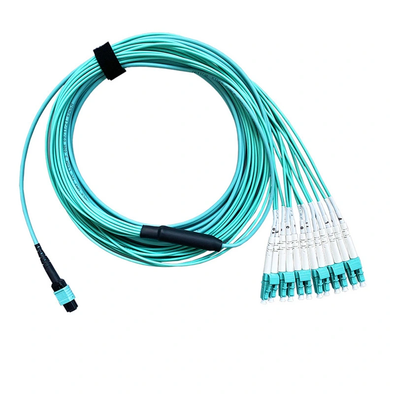 MPO-LC de convergencia de salida de derivación de OM3 latiguillo personalizable cables de telecomunicaciones