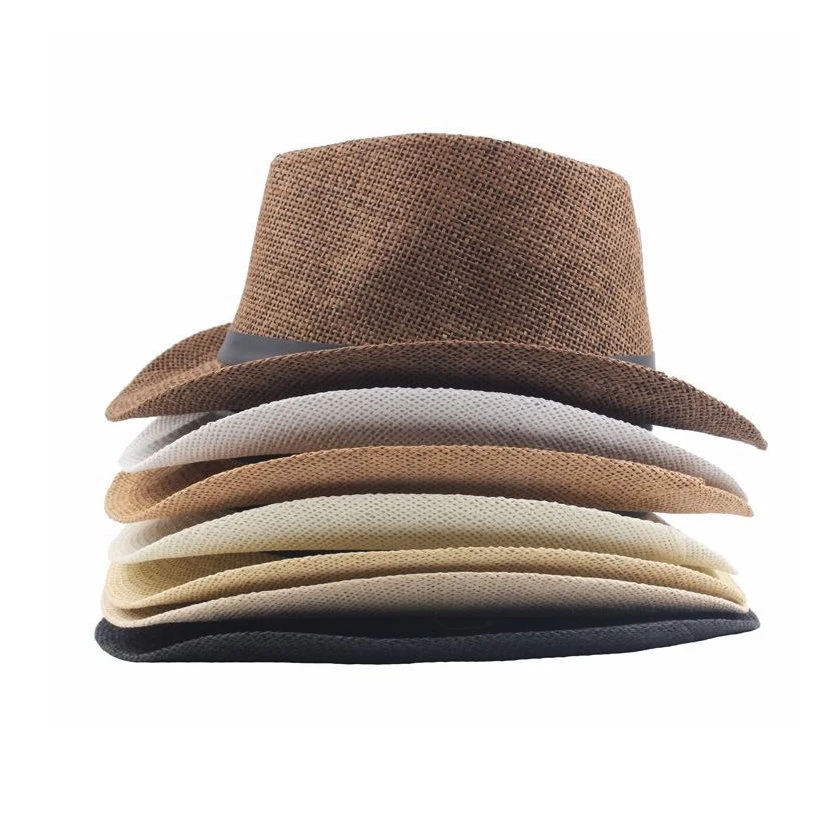 Commerce de gros de l'été sangle respirant Papier paille Jazz Panama Hat Fedora Cap