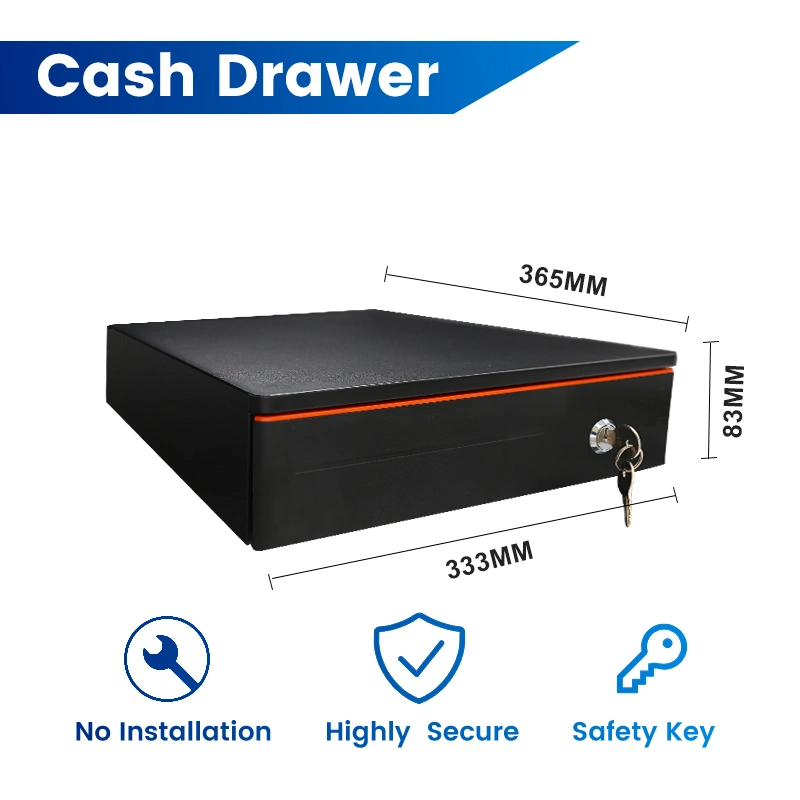 White Adjustable Coin Slots All-in-One Big Cash Register Drawer Cash Box Smart Electronic Cash Drawer for Offline Businesses