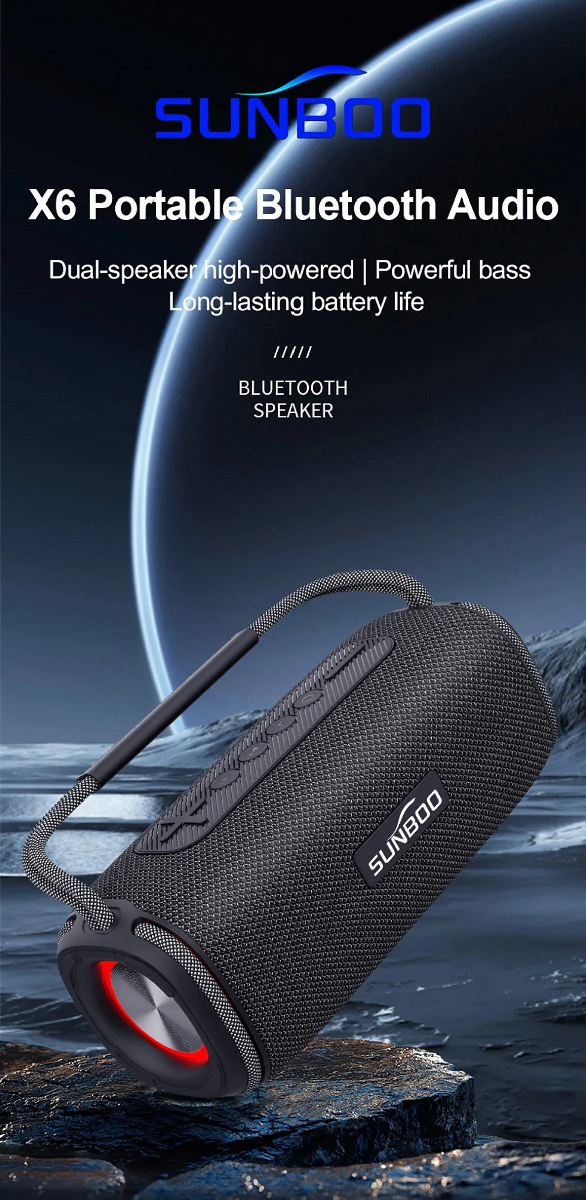 Waterproof Bluetooth Speakers Outdoor Wireless Portable Speaker for Camping Beach Sports