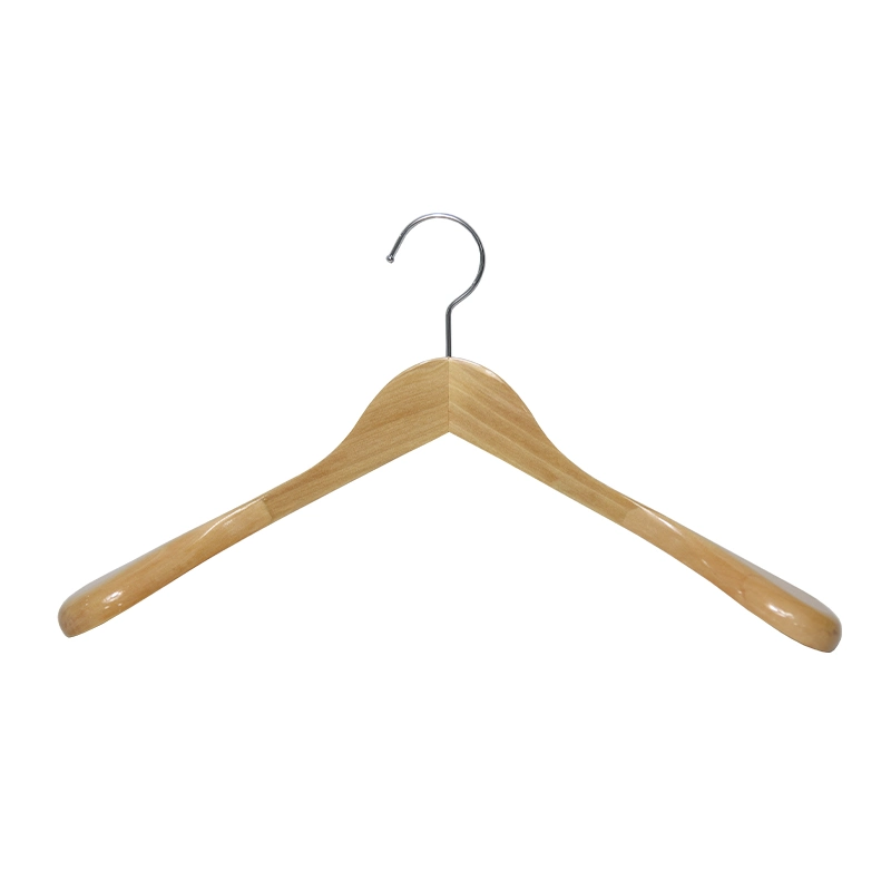 Factory Sale High Quality 55mm Thick Coat Hangers with Hook for Hotel Custom Wooden Hangers with Logo Door Hook Hanger