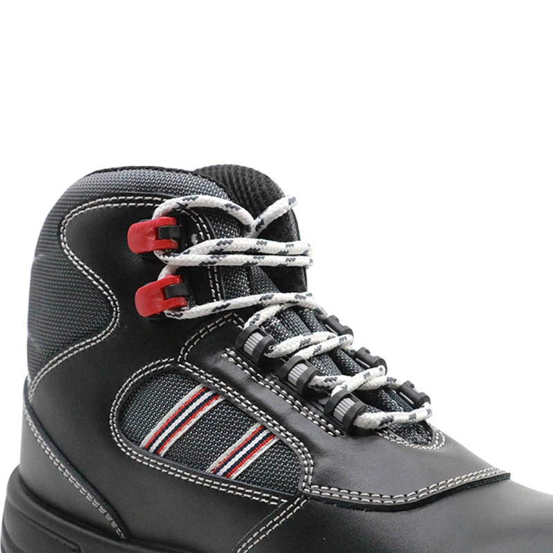 Black Leather Oil Acid Resistant Anti Slip PU Sole Steel Toe Prevent Puncture Anti Static Mechanics Working Safety Boots for Men