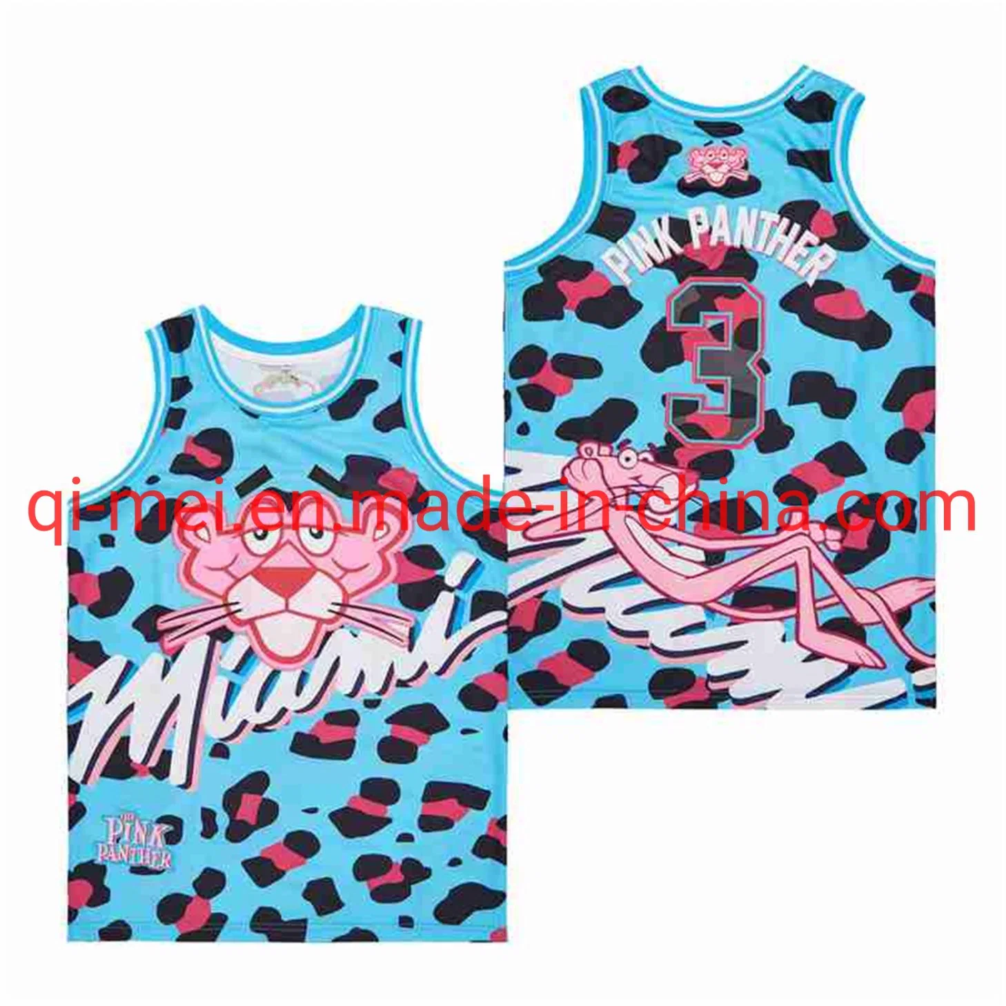 Wholesale/Supplier Pink Panther #3 Miami Vice Heat Special Edition Authentic Headgear Classics N-Ba Basketball Jerseys