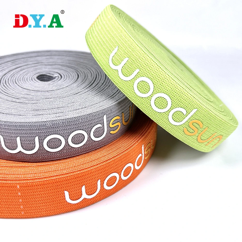 Eco-Friendly Material Ployester Crochet Elastic Printing Color Knitted Elastic for DIY Sewing