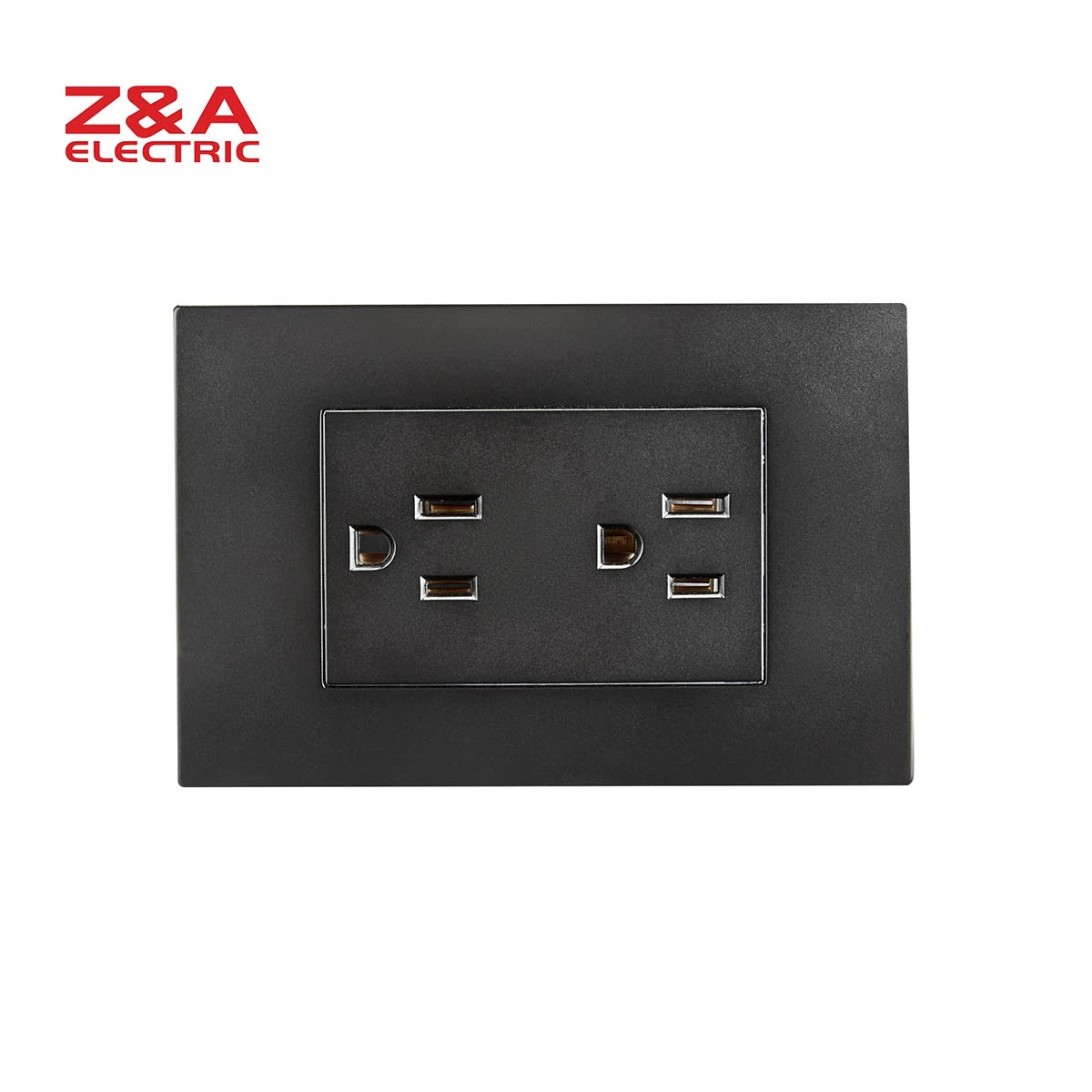 KD6206. FMBK KD Series Full Black Z&amp;A Black Matte Wall Socket (مقبس الحائط الكهربائي ZA)
