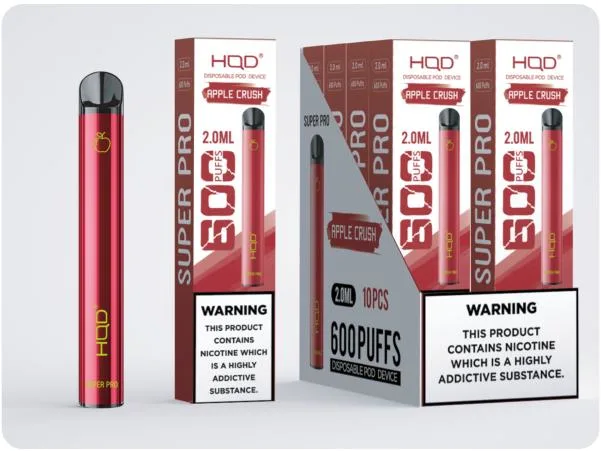 Оптовая торговля Hqd нового продукта по-французски Hqd Super PRO 2ml 600 Puffs 2% никотина Vape пера