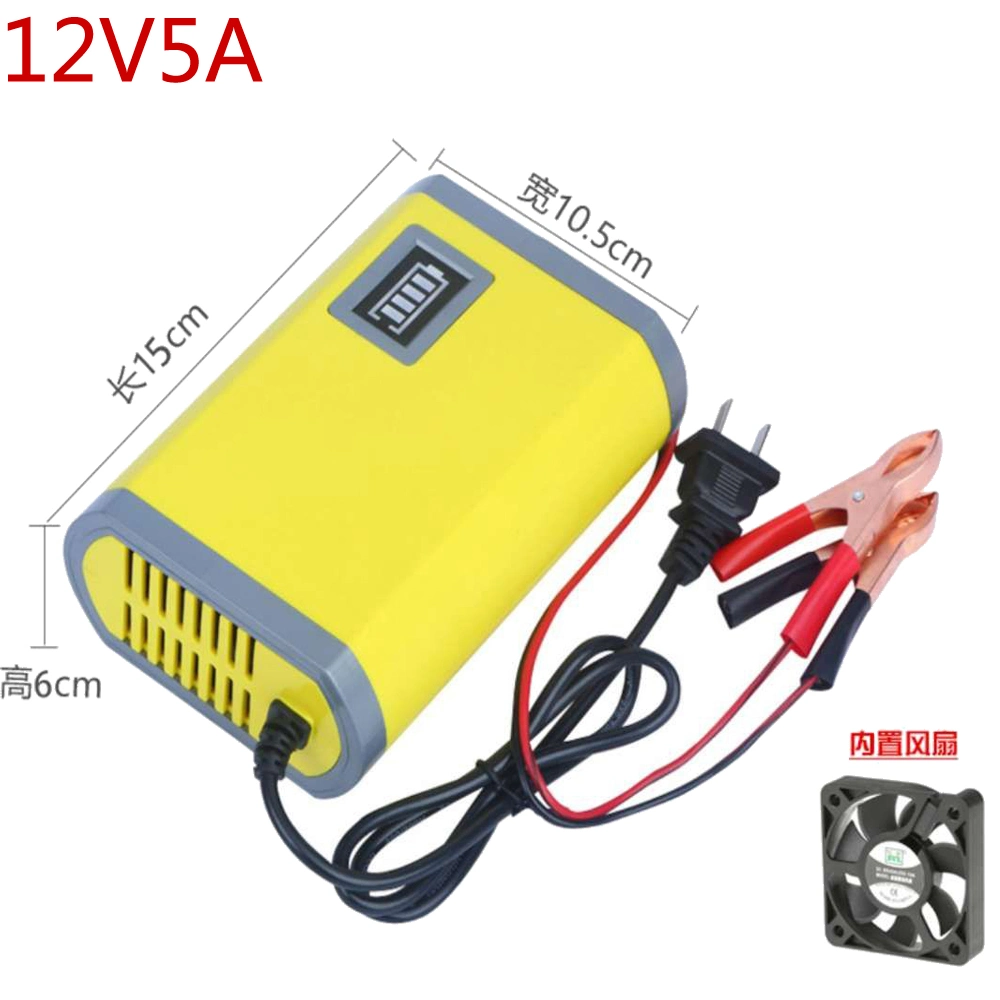 New Battery Charger 12V 6A Rechargeable Smart Fast Car Auto Smart Fast Lead-Acid Battery Charger