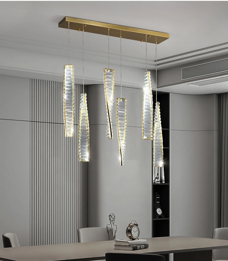 Long Crystal Lighting Design Simple Style Chandelier Bedroom Dining Room