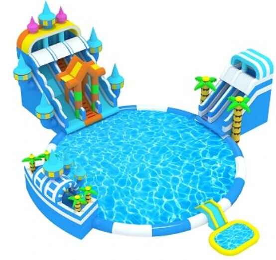Ocean Theme Aufblasbarer mobiler Wasserpark für Unterhaltung