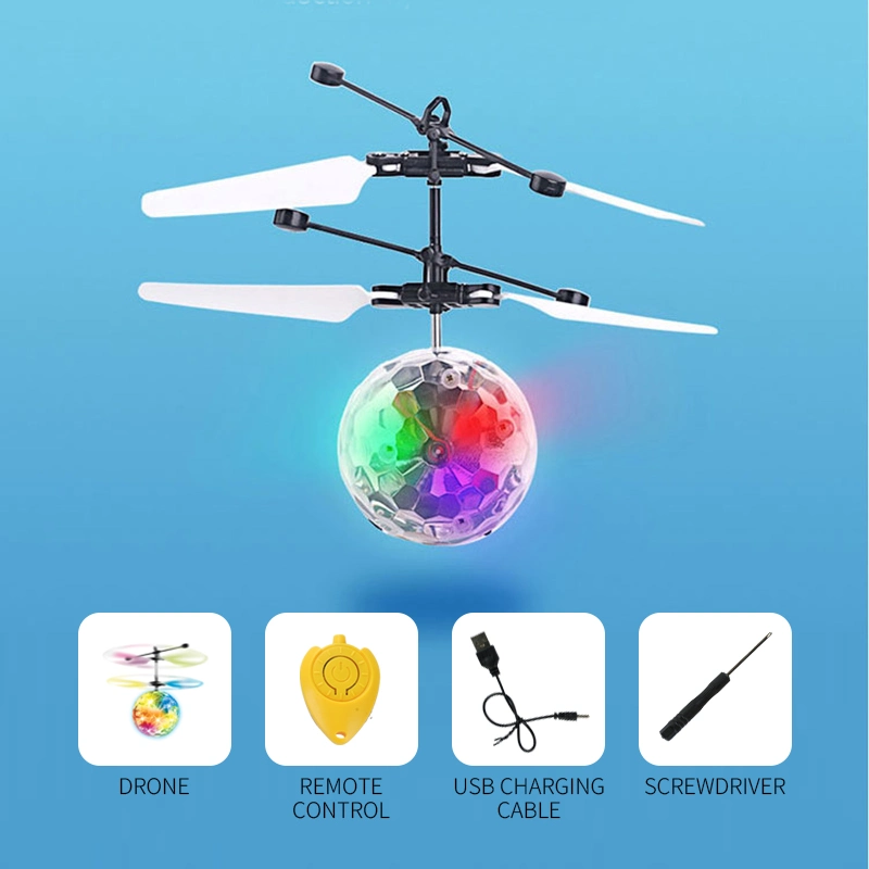 Drone Recharge Light up Ball Helicopter LED RC Toy Flying Ball