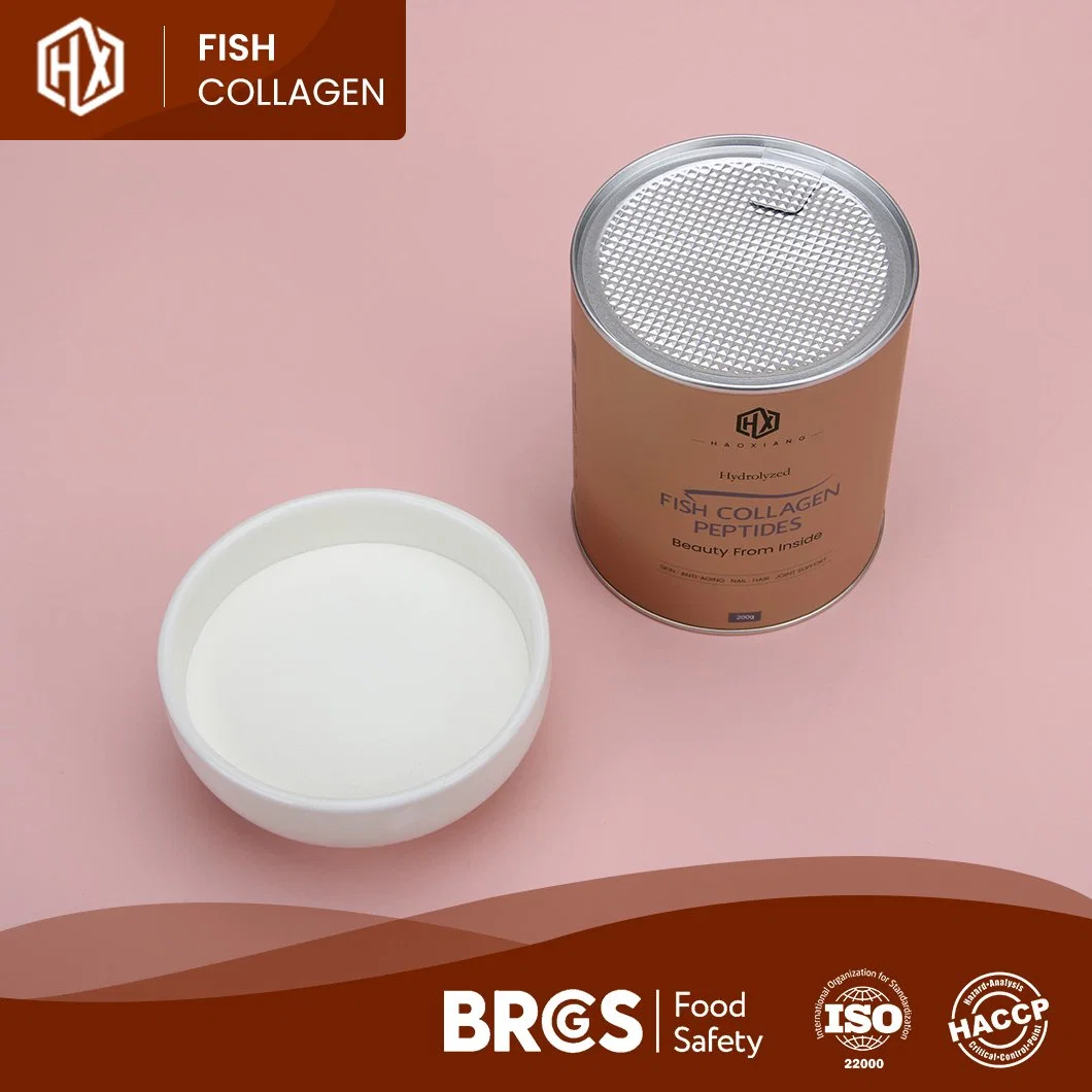 Haoxiang 100% puro de Péptidos de colágeno marino bebida de suplemento en polvo mejor precio de color blanco o amarillo pálido apariencia Premium escala Tilapia Marina colágeno en polvo