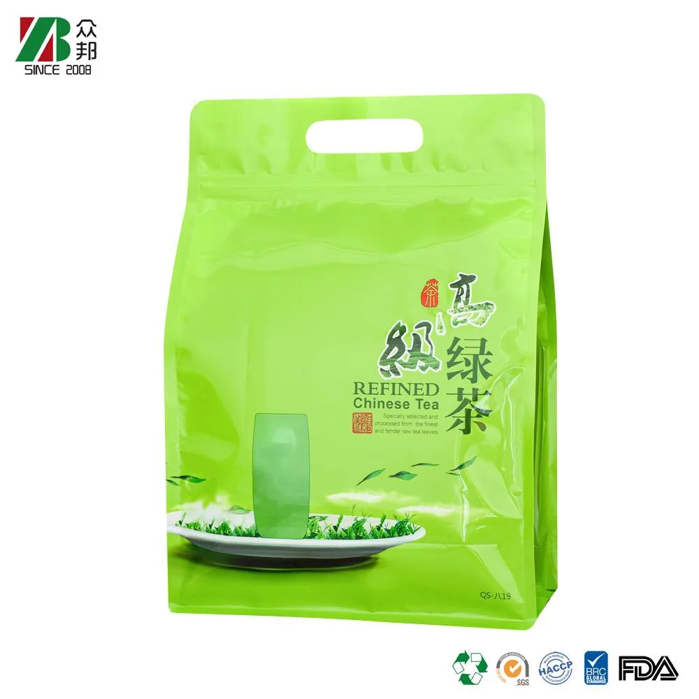 China Manufacturer 1KG Square Bottom Food Grade Green Tea Leaf Box Pouch