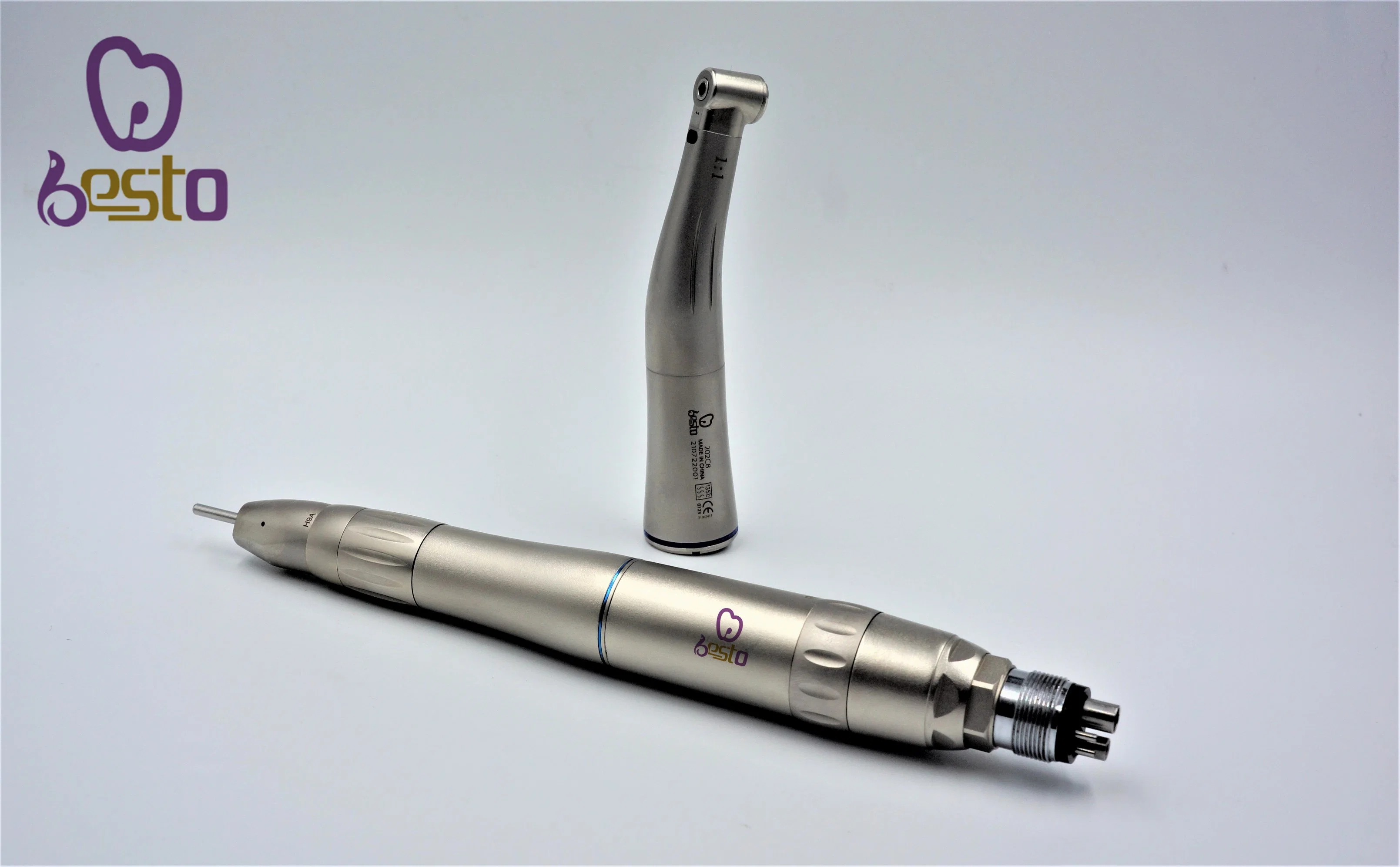 Dental Clinic 1: 1 Internal Water Spray Fiber Optic Low Speed Turbine Set Contra Angle + Straight +Air Motor Handpiece