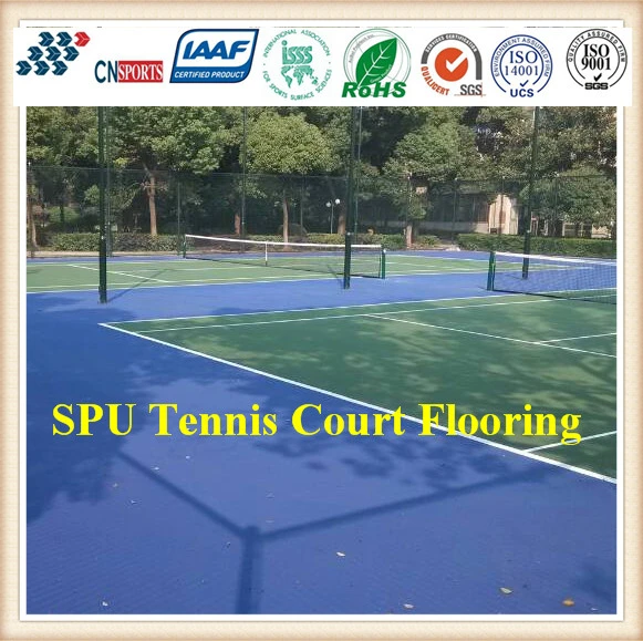 Sol sportif en pu de silicone pour terrain de tennis