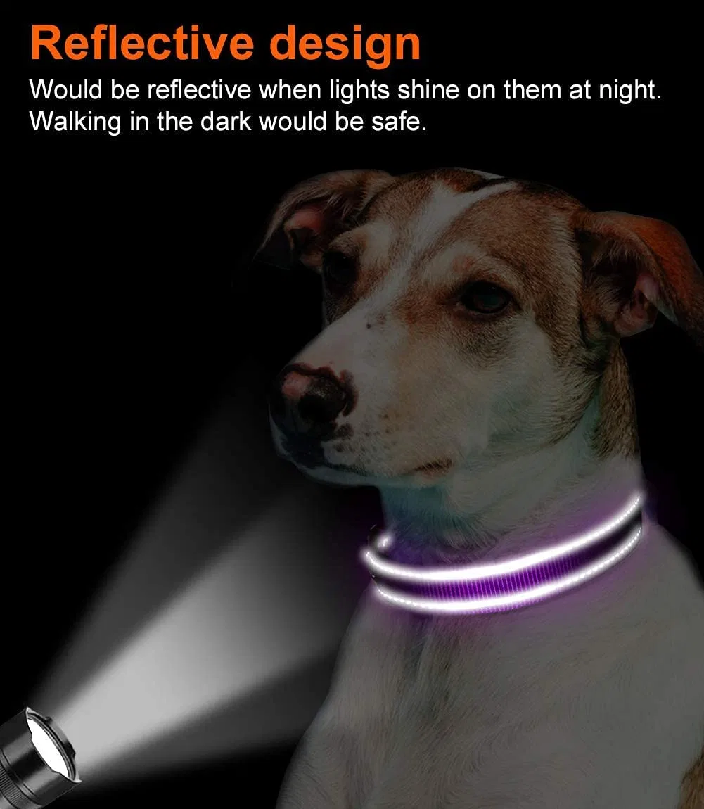 Reflektierendes Hundehalsband, 12 Farben, Weiches Neopren Gepolstertes Atmungsaktives Nylon-Tierhalsband