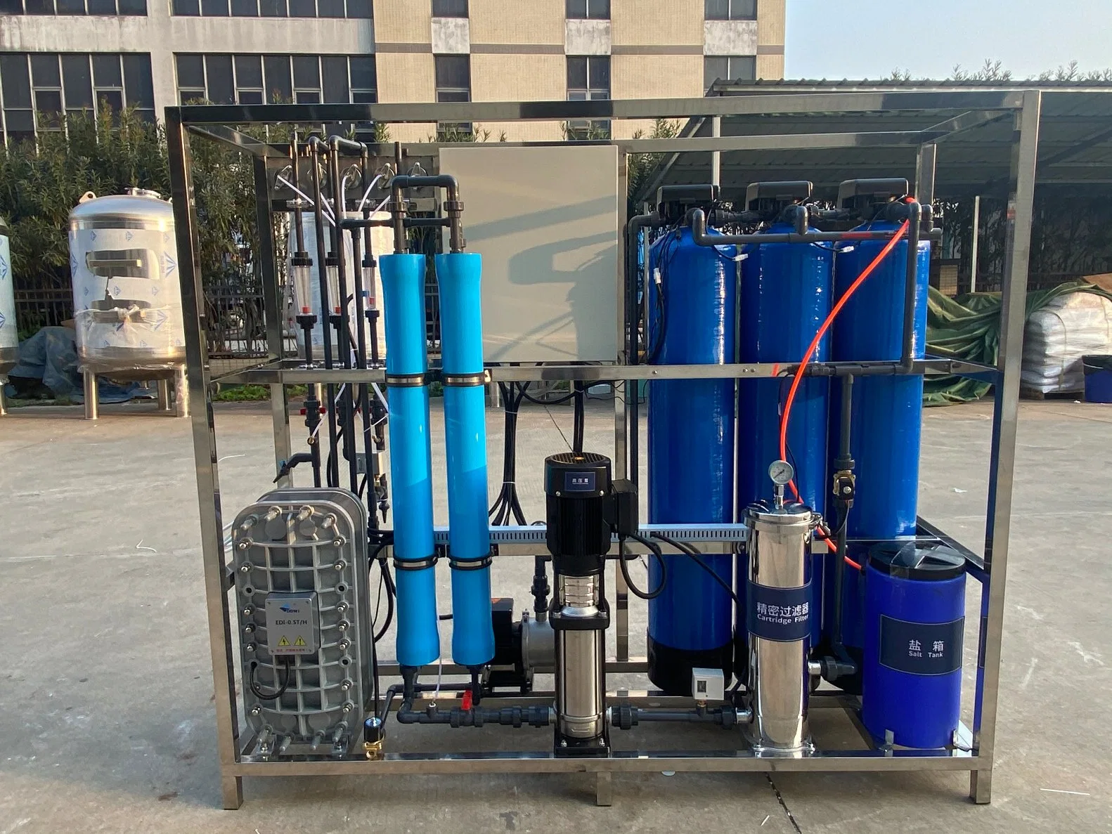 500L EDI Reverse Osmosis Water Purification Equipment PVC Pipeline, Research Hospital Water, No Conductive