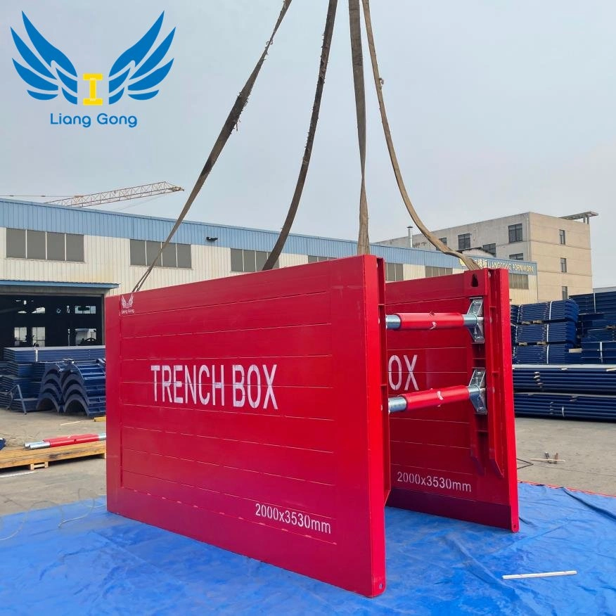 China Lianggong Manufacture Competitive Price Light-Weight Customized Shoring Formwork Trench Box for Pipeline Laying Construction