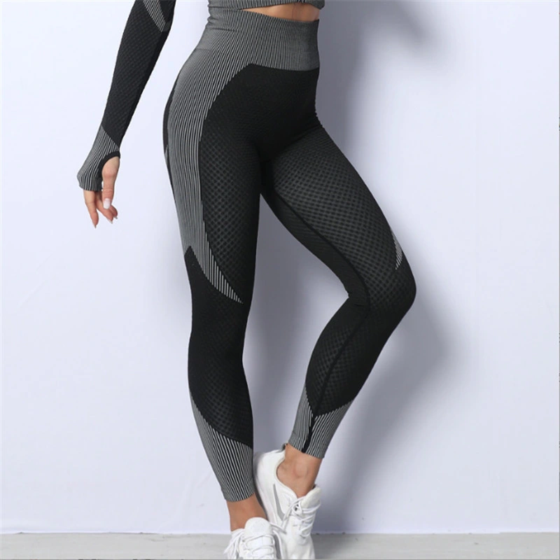 New Sportswear Female Yoga Clothes Quick-Drying Seamless Hollow Hip Lifting Trousers Outdoor Fitness Clothing