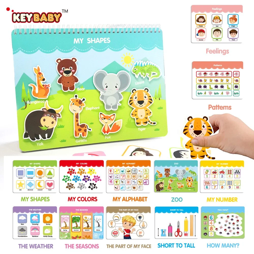 Amazon Baby Touch and Feel Board Books Sensory Children Educational Toys Activity Learning Quiet Busy Book for Kids Storybook