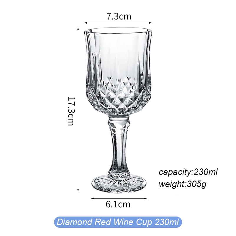 Household Diamond Red Wine Whisky Goblet European-Style Glass Champagne Glass Mu